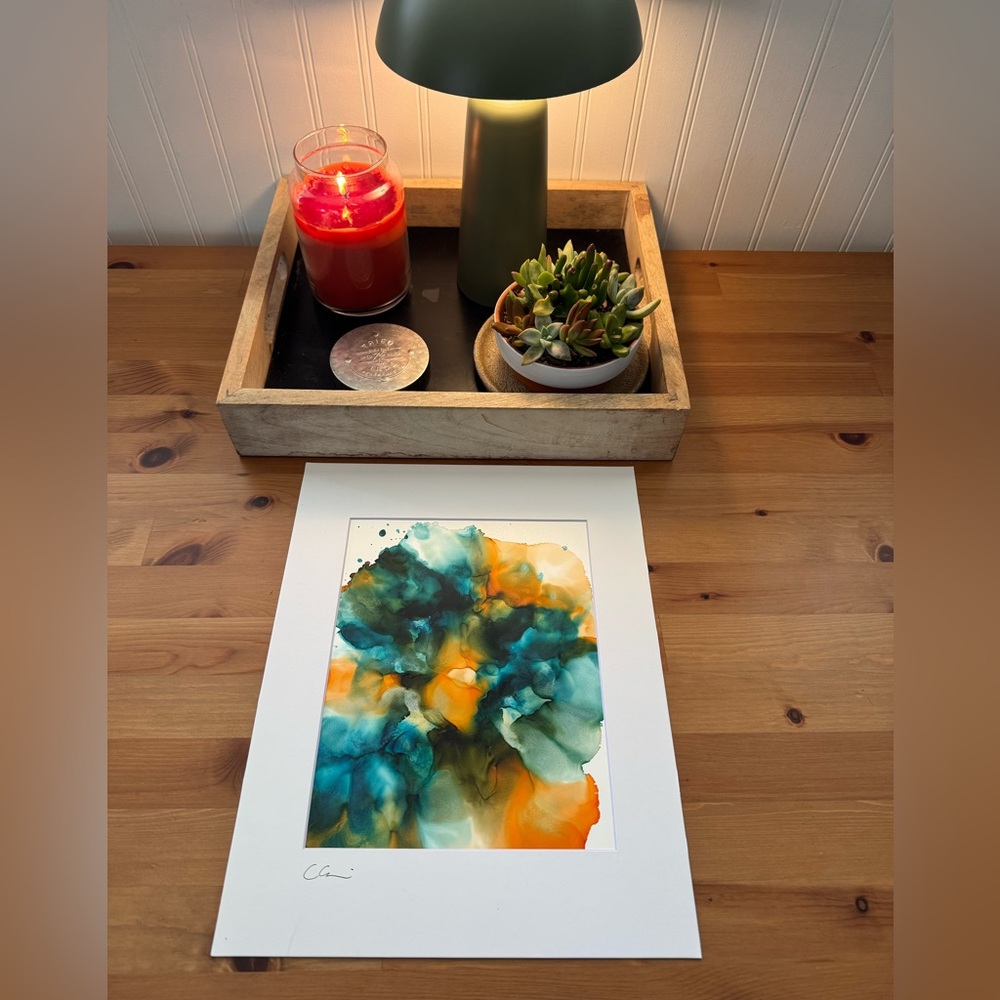 New Original Signed Artwork Alcohol Ink on Paper 216